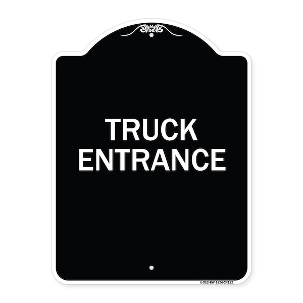 Signmission Driveway Truck Entrance Heavy-Gauge Aluminum Architectural Sign, 24" x 18", BW-1824-24122 A-DES-BW-1824-24122 - main
